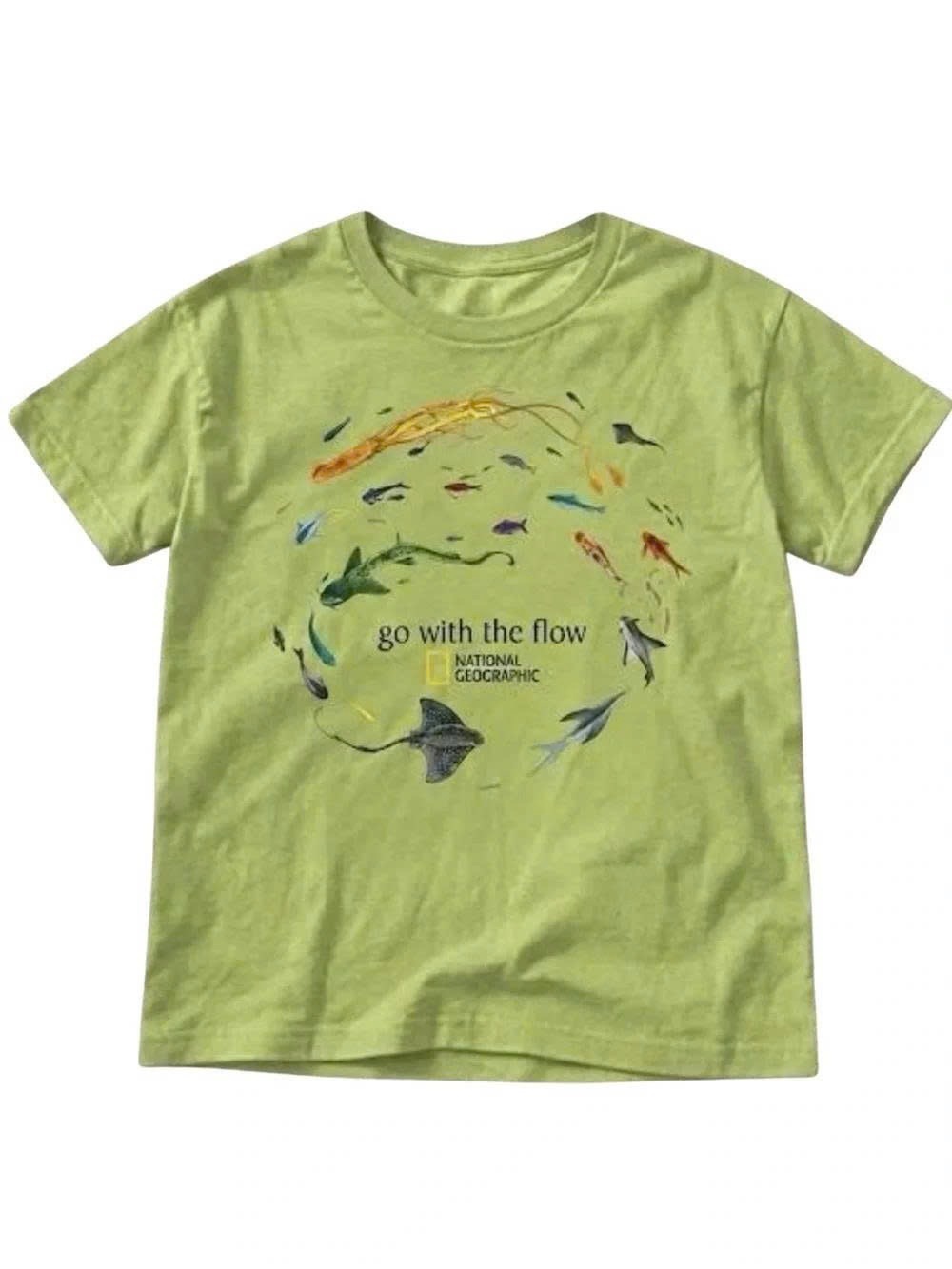 National Geographic Kids Light Green Short-Sleeve Tee with Colorful Fish Graphic
